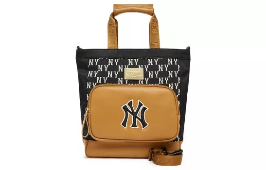 Сумка-шоппер из полиэстера, сумка для покупок, сумка через плечо, сумка на одно плечо, обычная женская, цвет "молочный кофе" MLB