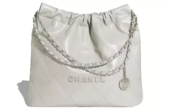 Сумка-шоппер из яркой телячьей кожи, 22Bag, серая, женская CHANEL