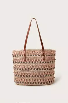 Сумка-Шоппер из рафии в тон Monsoon, бежевый