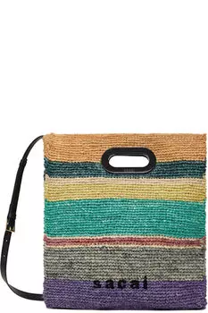 Сумка-шоппер из разноцветной рафии New Medium sacai
