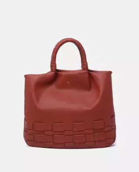 Сумка-шоппер из терракотовой плетеной ткани из переработанных материалов Abbacino, оранжевый