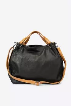 Сумка-Шоппер из тисненой кожи Massimo Castelli, черный