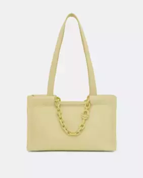 Сумка-шоппер из зеленой кожи Manifesto среднего размера с несколькими ручками Tous