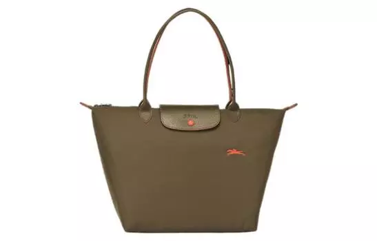 Сумка-шоппер Le Pliage из кожи с нейлоном, женская, темно-умбрового цвета LONGCHAMP, Dark Umber