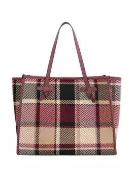 Сумка-шоппер Marcella с кожаной отделкой в клетку GIANNI CHIARINI, нейтральный