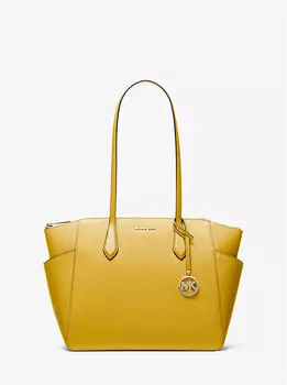 Сумка-Шоппер Marilyn среднего размера из сафьяновой кожи Michael Kors, желтый