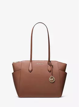 Сумка-Шоппер Marilyn среднего размера из сафьяновой кожи Michael Kors, коричневый