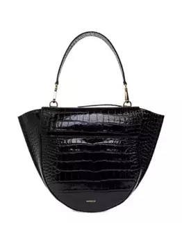 Сумка-шоппер Mia с эффектом крокодила Wandler, черный