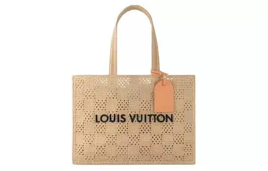 Сумка-шоппер Mm Damier Raffia Natural Beige LOUIS VUITTON