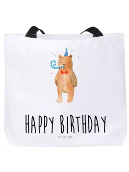 Сумка-шоппер Mr & Mrs Panda Br Geburtstag, белый