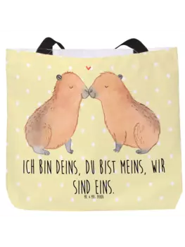 Сумка-шоппер Mr & Mrs Panda Capybara Liebe, пастельно-желтый