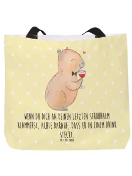 Сумка-шоппер Mr & Mrs Panda Capybara Wein, пастельно-желтый