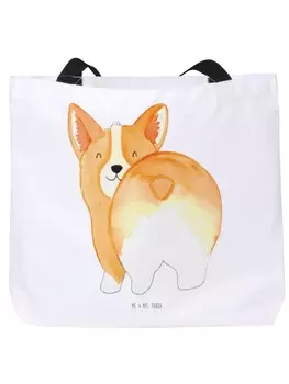 Сумка-шоппер Mr & Mrs Panda Corgi Po ohne Spruch, белый