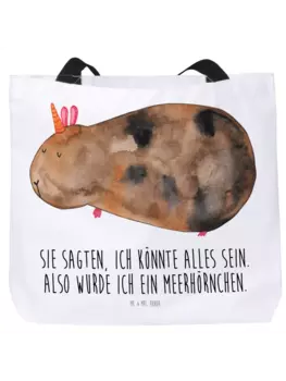 Сумка-шоппер Mr & Mrs Panda Einhorn Meerschweinchen, белый