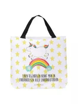 Сумка-шоппер Mr & Mrs Panda Einhorn Regenbogen, белый