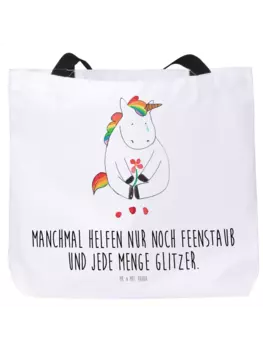 Сумка-шоппер Mr & Mrs Panda Einhorn Traurig, белый