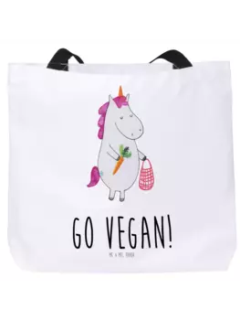 Сумка-шоппер Mr & Mrs Panda Einhorn Vegan, белый