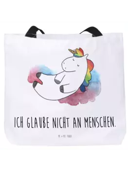 Сумка-шоппер Mr & Mrs Panda Einhorn Wolke 7, белый