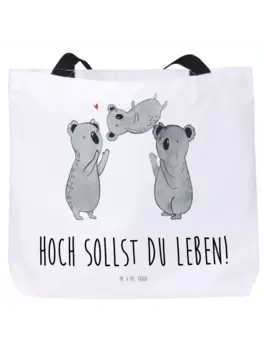 Сумка-шоппер Mr & Mrs Panda Koalas Feiern, белый