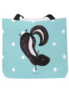 Сумка-шоппер Mr & Mrs Panda Stinktier Handstand ohne Spruch, цвет trkis pastell