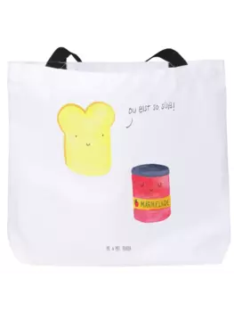 Сумка-шоппер Mr & Mrs Panda Toast Marmelade ohne Spruch, белый
