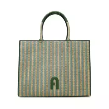 Сумка-Шоппер Opportunity l с добавлением кожи Furla, зеленый