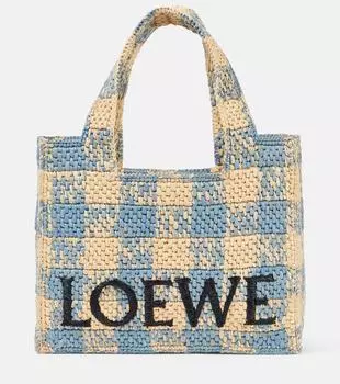 Сумка-шоппер Paula's Ibiza Font Small Loewe, Natural/Blue