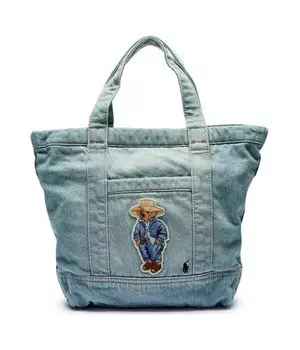 Сумка-шоппер Polo Ralph Lauren из джинсовой ткани, синий