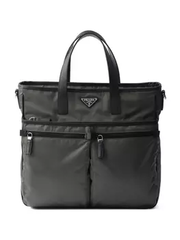 Сумка-шоппер Prada Re-Nylon с карманами, зеленый