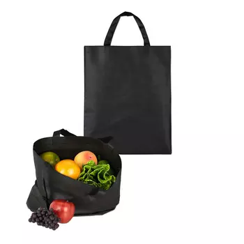 Сумка шоппер relaxdays 10x Stoffbeutel, черный