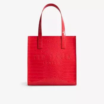 Сумка-шоппер Reptcon из искусственной кожи Ted Baker, цвет coral