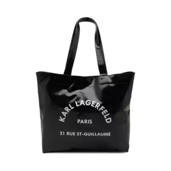 Сумка-Шоппер RSG из блестящего твила Karl Lagerfeld, черный