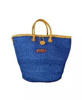 Сумка-шоппер ручной работы из сизаля и соломки Nourishment SAWA SAWA, синий