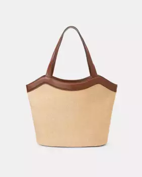 Сумка-шоппер с эффектом рафии Tintoretto, коричневый