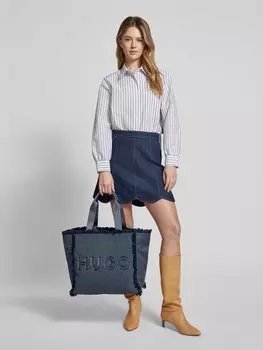 Сумка-шоппер с этикеткой HUGO