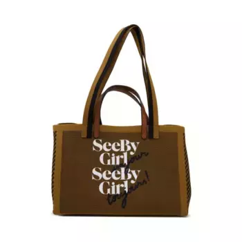 Сумка-Шоппер с добавлением кожи See by Chlo, зеленый