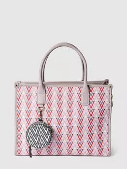 Сумка-шоппер с графическим логотипом по всей поверхности Valentino, сирень