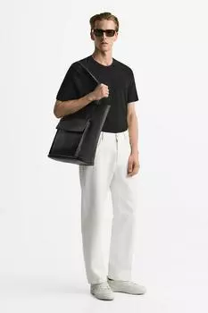 Сумка-шоппер с карманом ZARA, черный