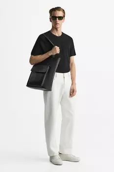 Сумка-шоппер с карманом ZARA, черный