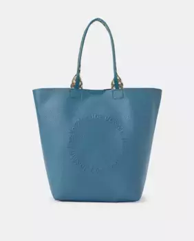 Сумка-шоппер с контрастным логотипом Jo & Mr. Joe, синий