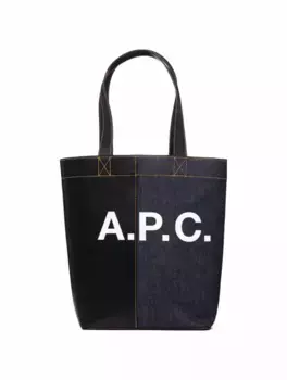 Сумка-шоппер с логотипом A.P.C., тёмно-синий