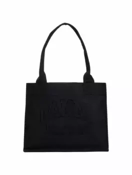 Сумка-шоппер с логотипом Ganni, черный