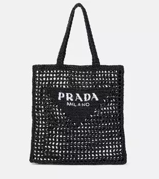 Сумка-шоппер с логотипом Prada, черный
