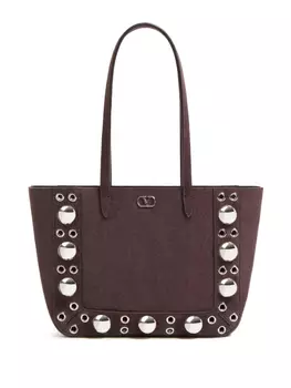 Сумка-шоппер с люверсами Valentino Garavani, коричневый