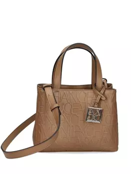 Сумка-шоппер с монограммой Emporio Armani, коричневый