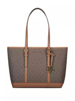 Сумка-шоппер с монограммой Jet Set MICHAEL KORS, коричневый