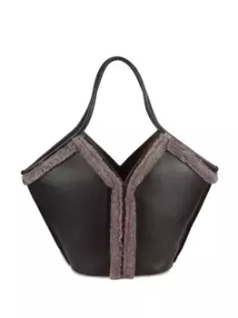 Сумка-шоппер с отделкой из овчины Hereu, коричневый