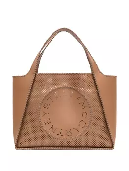 Сумка-шоппер с перфорированным логотипом Stella McCartney, коричневый