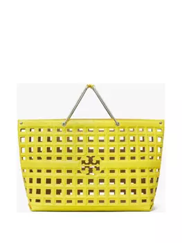 Сумка-шоппер с перфорированным логотипом Tory Burch, желтый