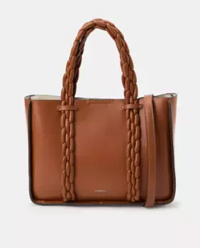 Сумка-шоппер с плетеными ручками Jo & Mr. Joe, коричневый